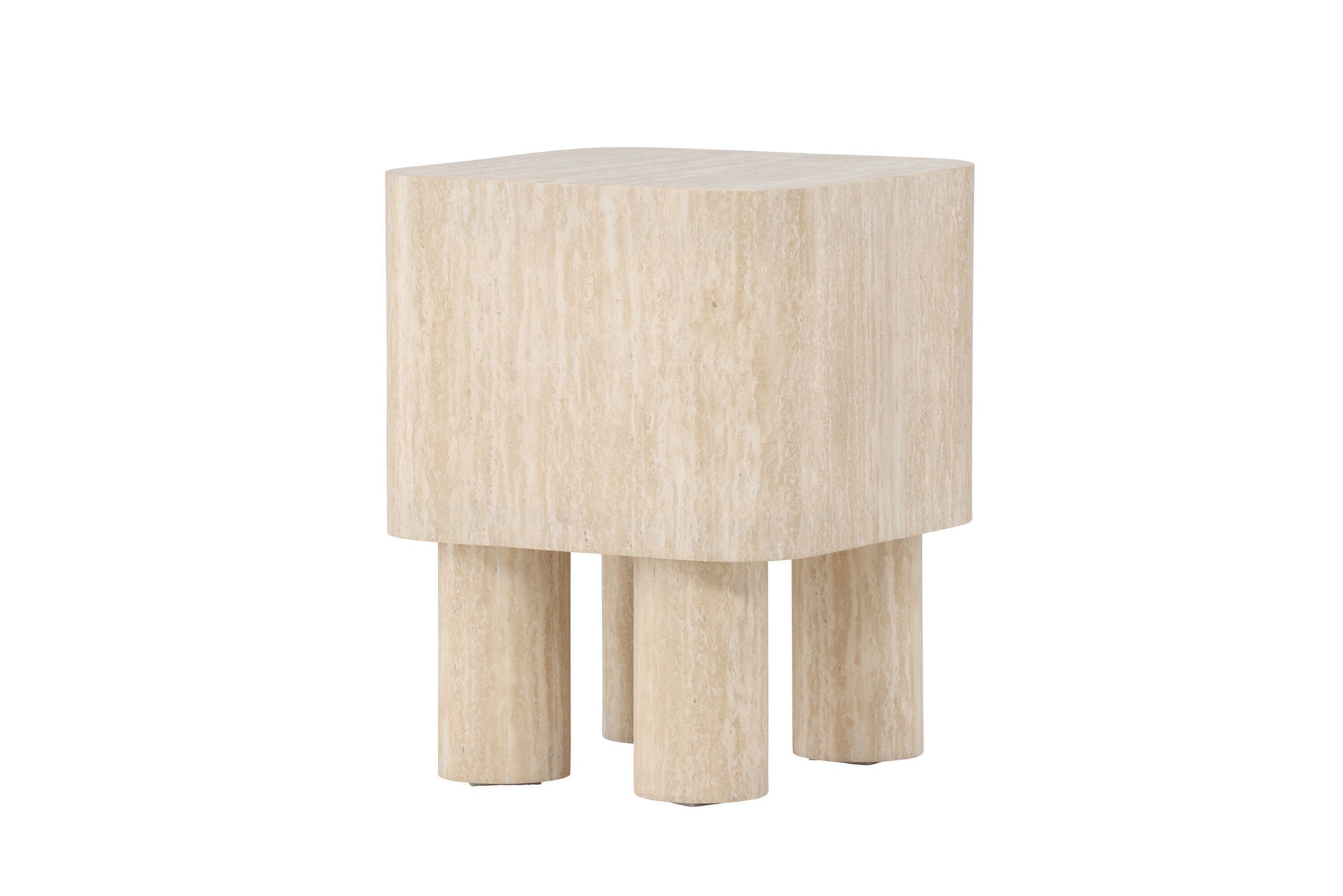 Klirou Beistelltisch in Beige Travertinoptik