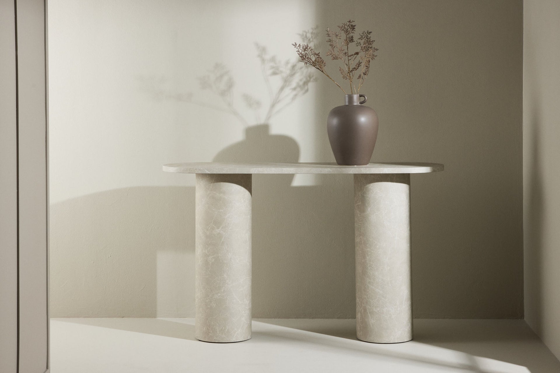 Narvik Beistelltisch in Beige Marmoroptik