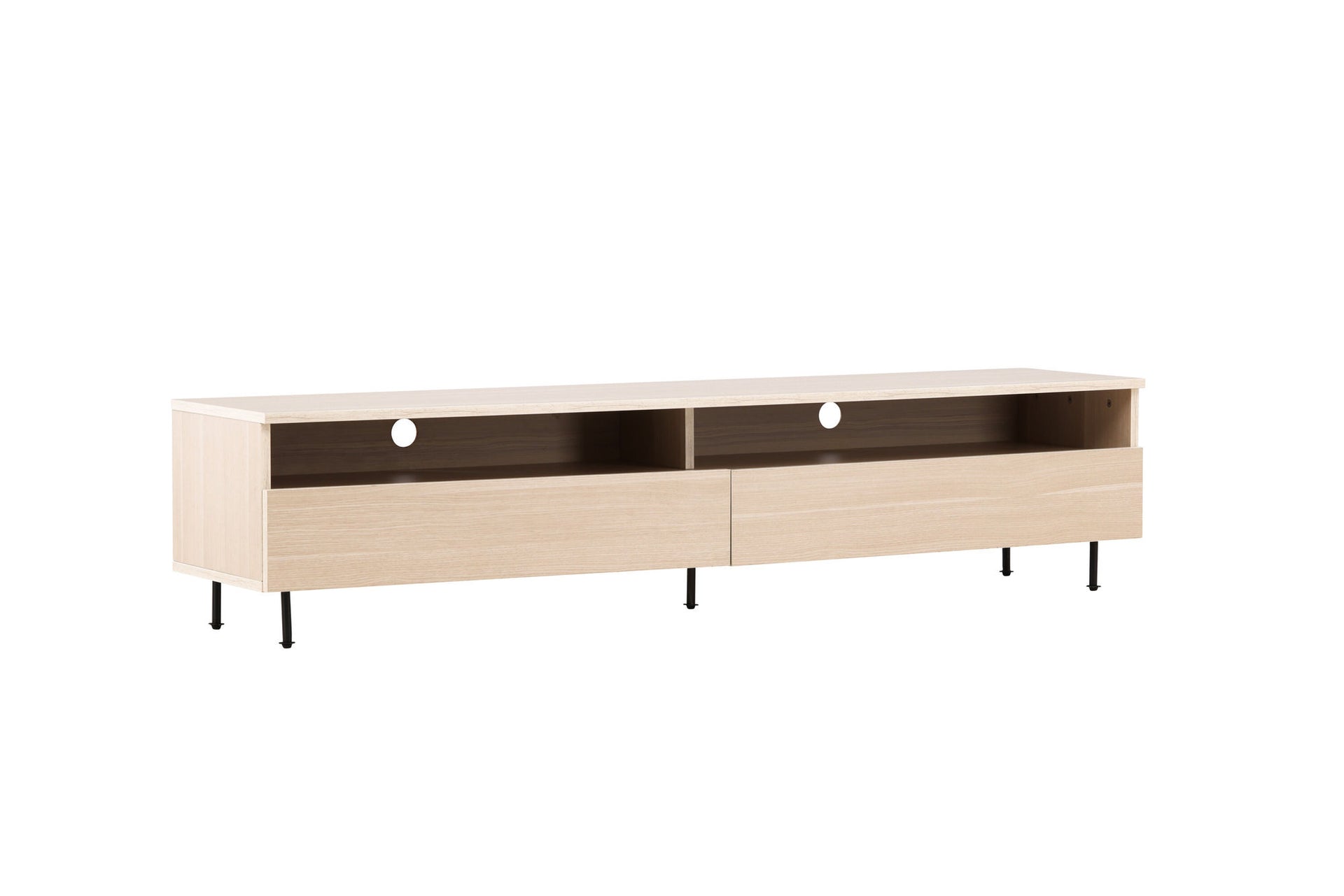 Navarra TV-Board – Matt Schwarz / Weiß gekalkt