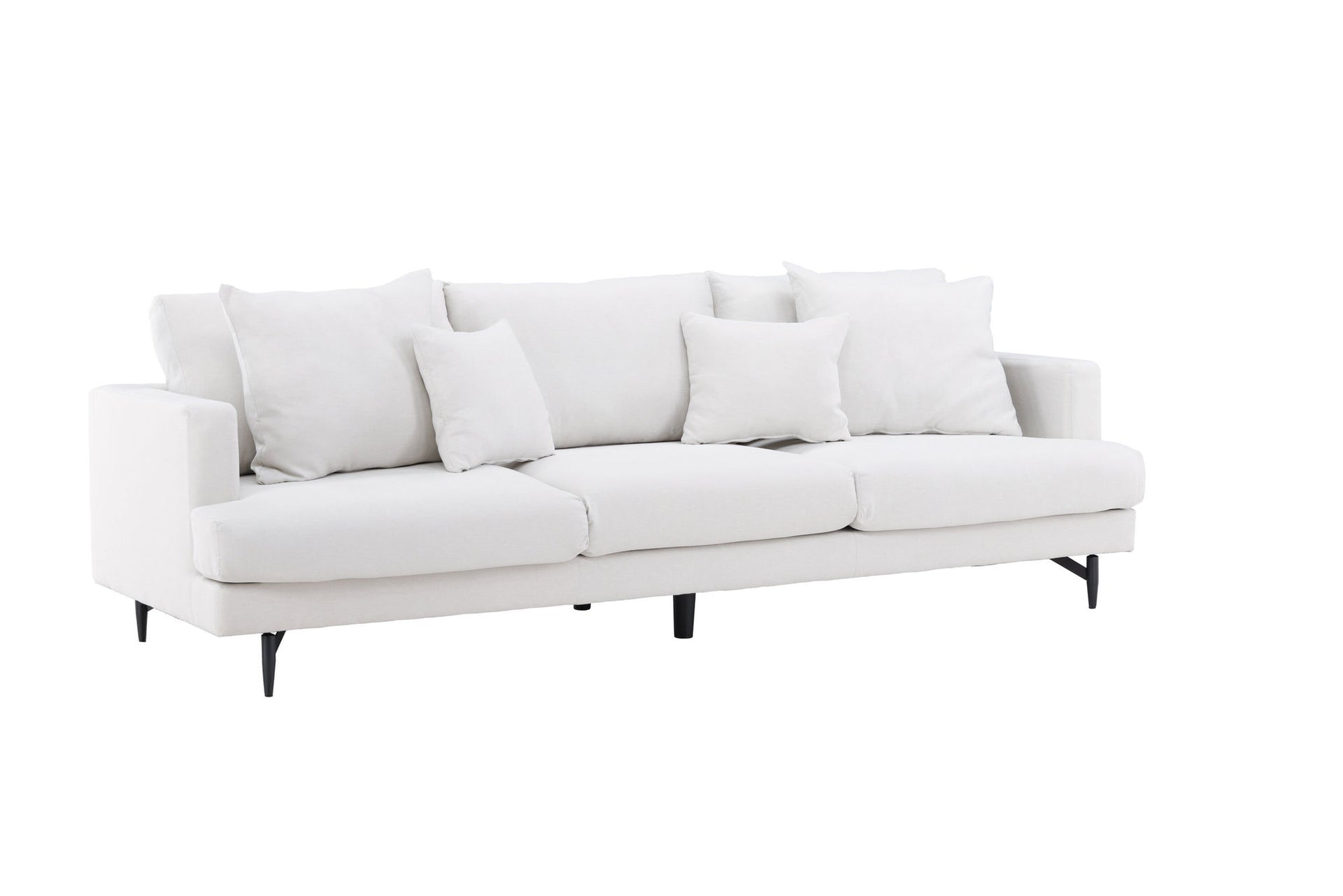 Sofia Sofa – Schwarz / Beiger Leinenstoff