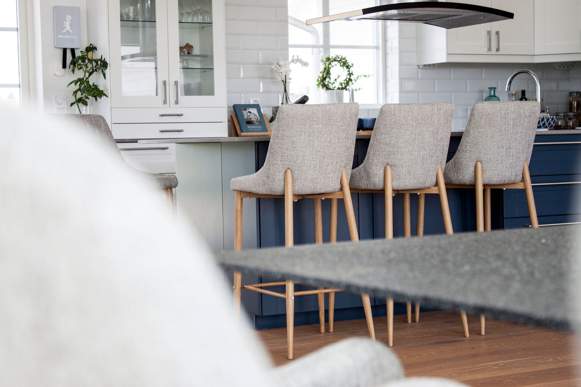 Plaza Barhocker 2er-Pack – Eiche / Hellgrau