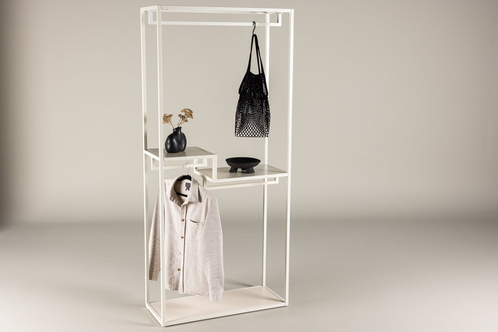 Staal Kleiderständer – Beige / Stahl
