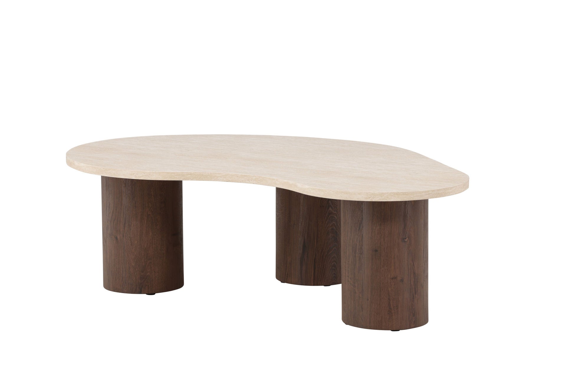 Megg Couchtisch oval in Mocca und Travertinoptik