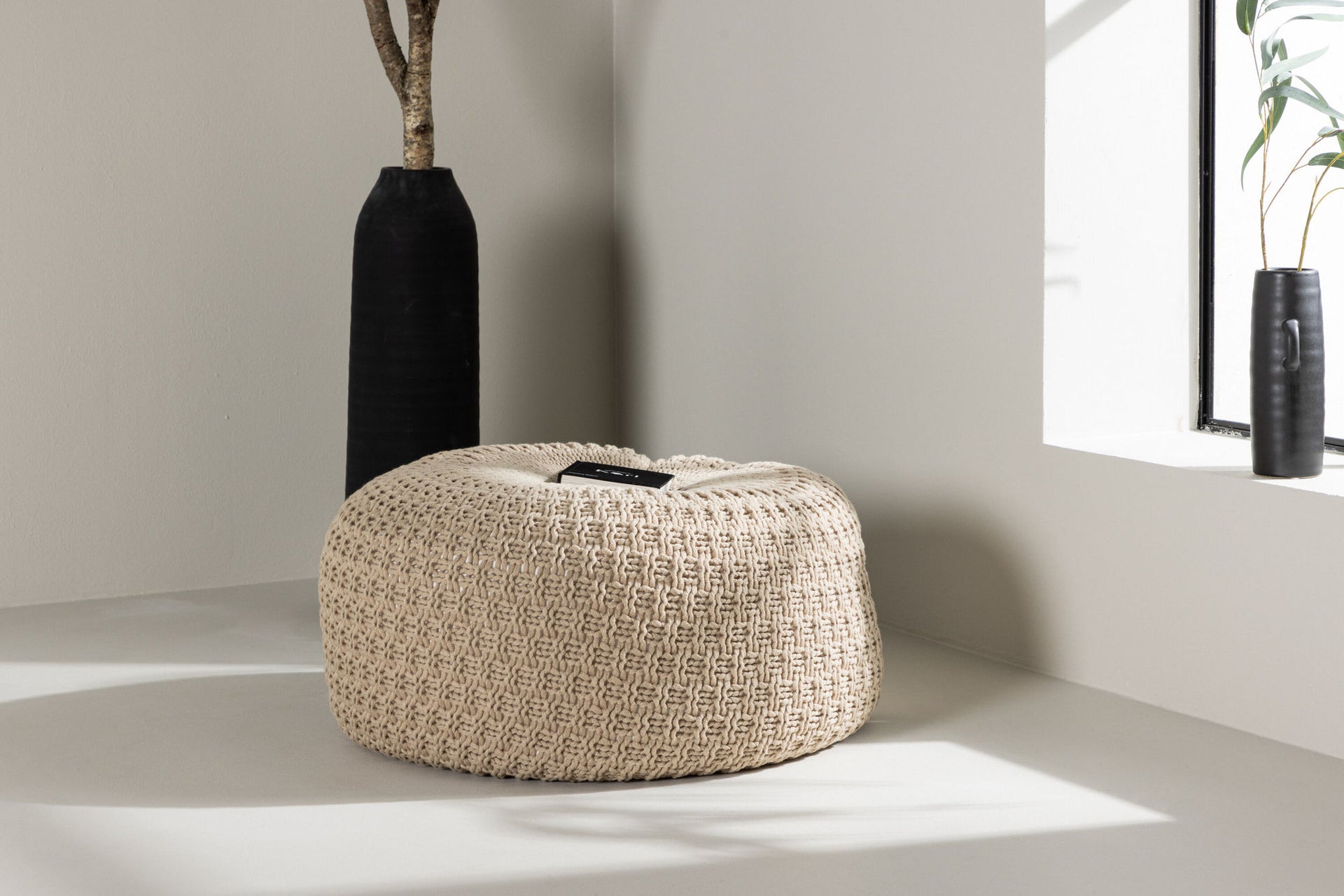 Sam Runder Hocker – Ø60 cm / Beige