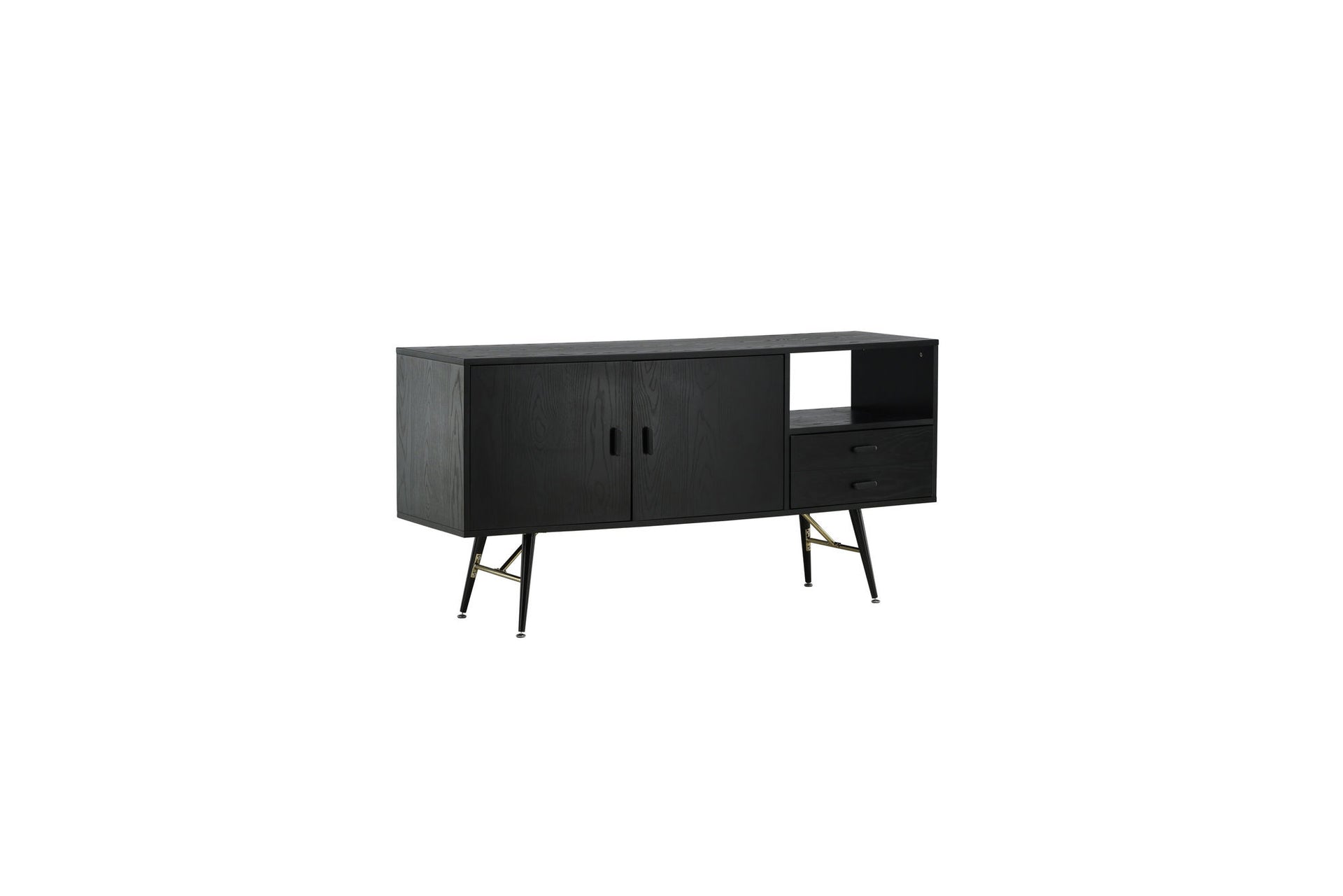 Sideboard Gold – Schwarz furniert
