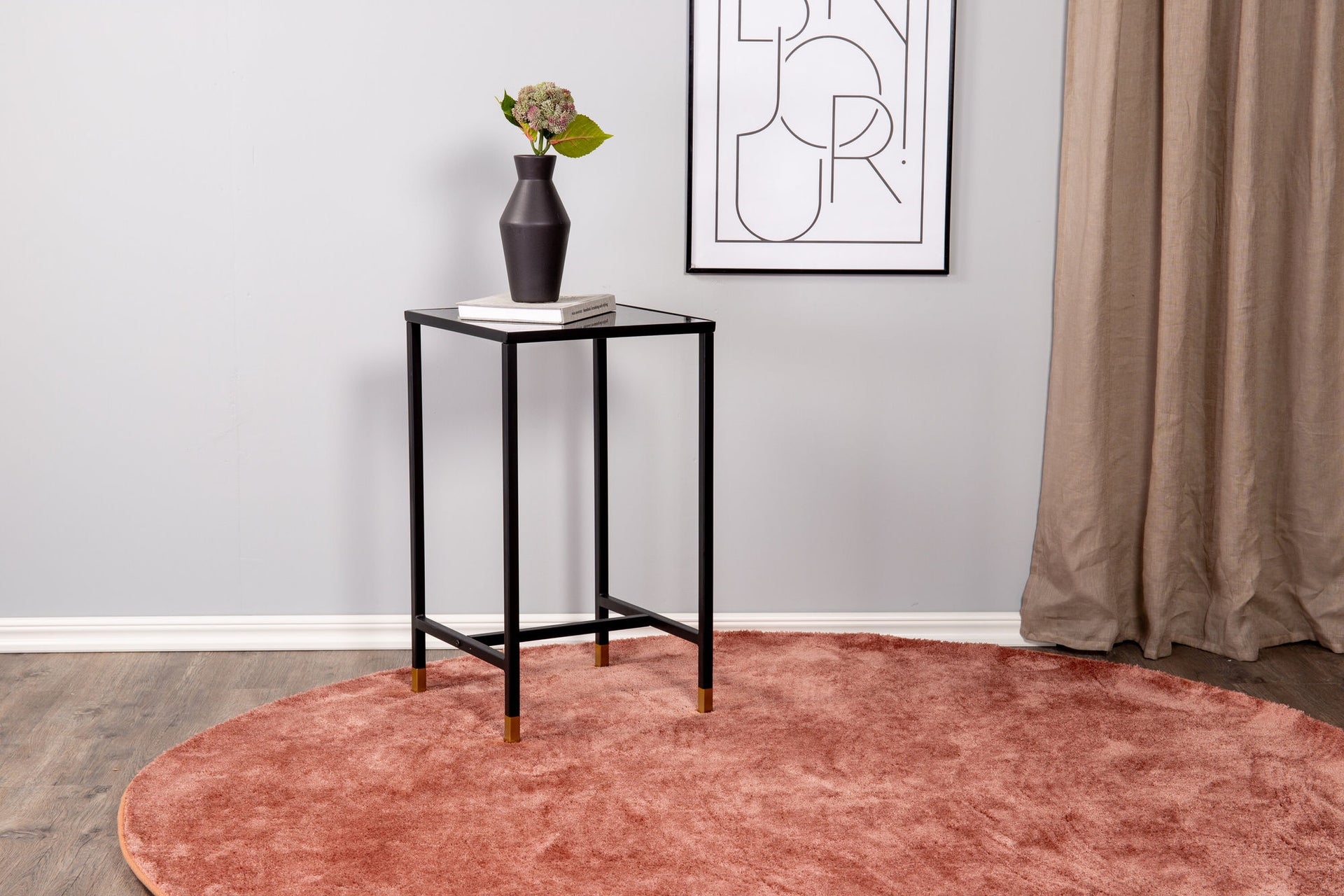 Dipp Nachttisch in Schwarz mit Marmoroptik