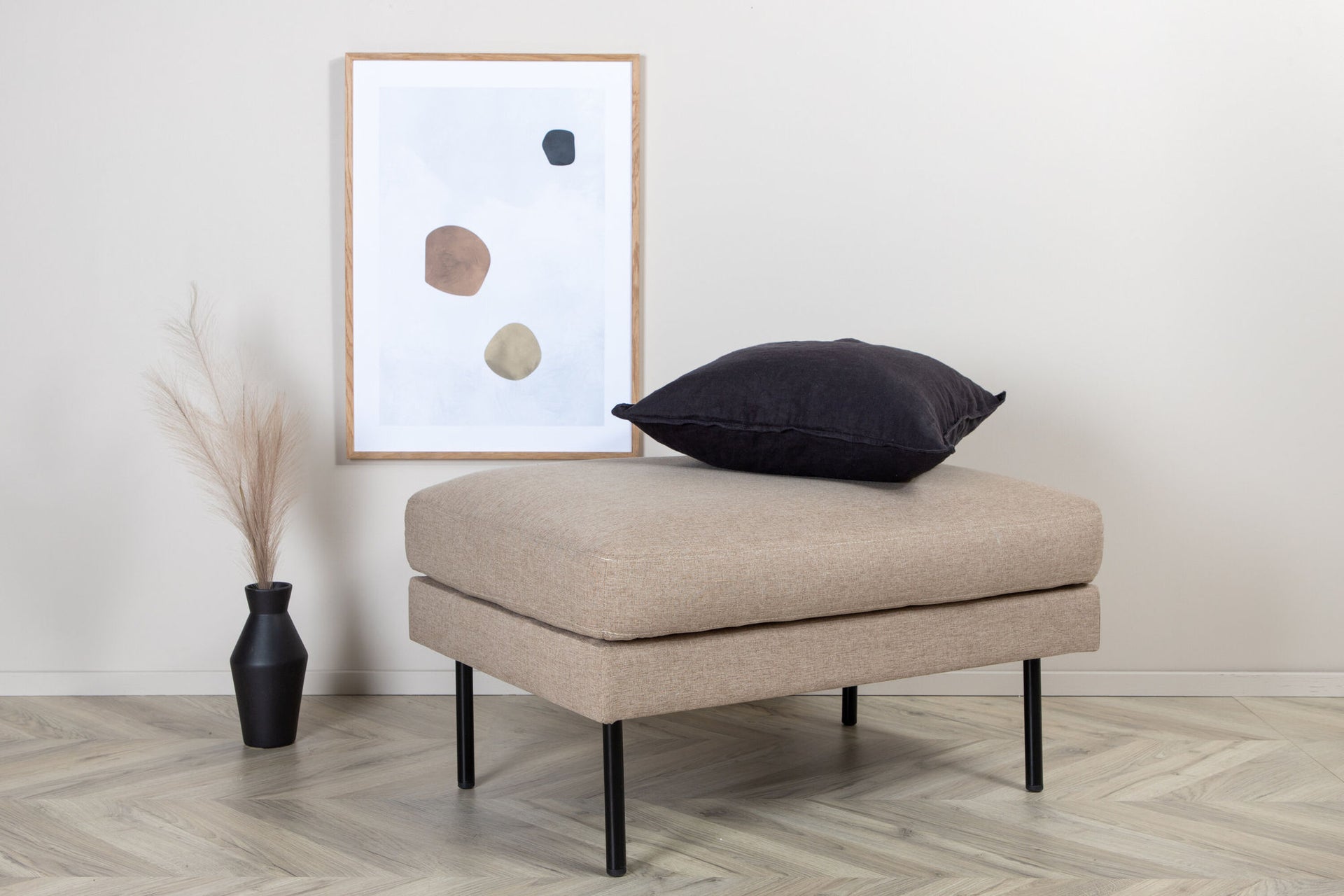 Zoom Hocker – Schwarz / Braun Stoff