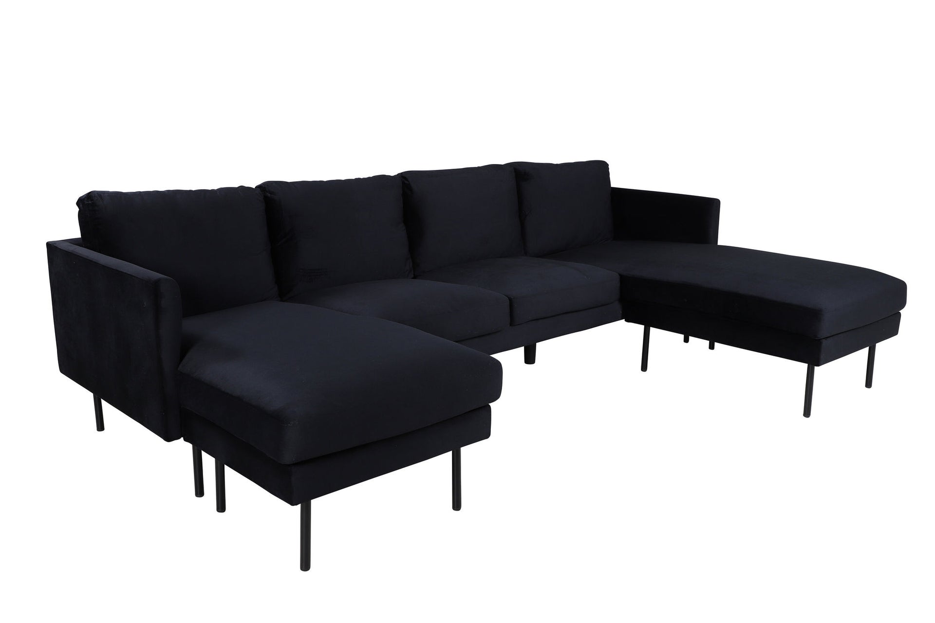 Zoom U-Sofa – Schwarzer Samt
