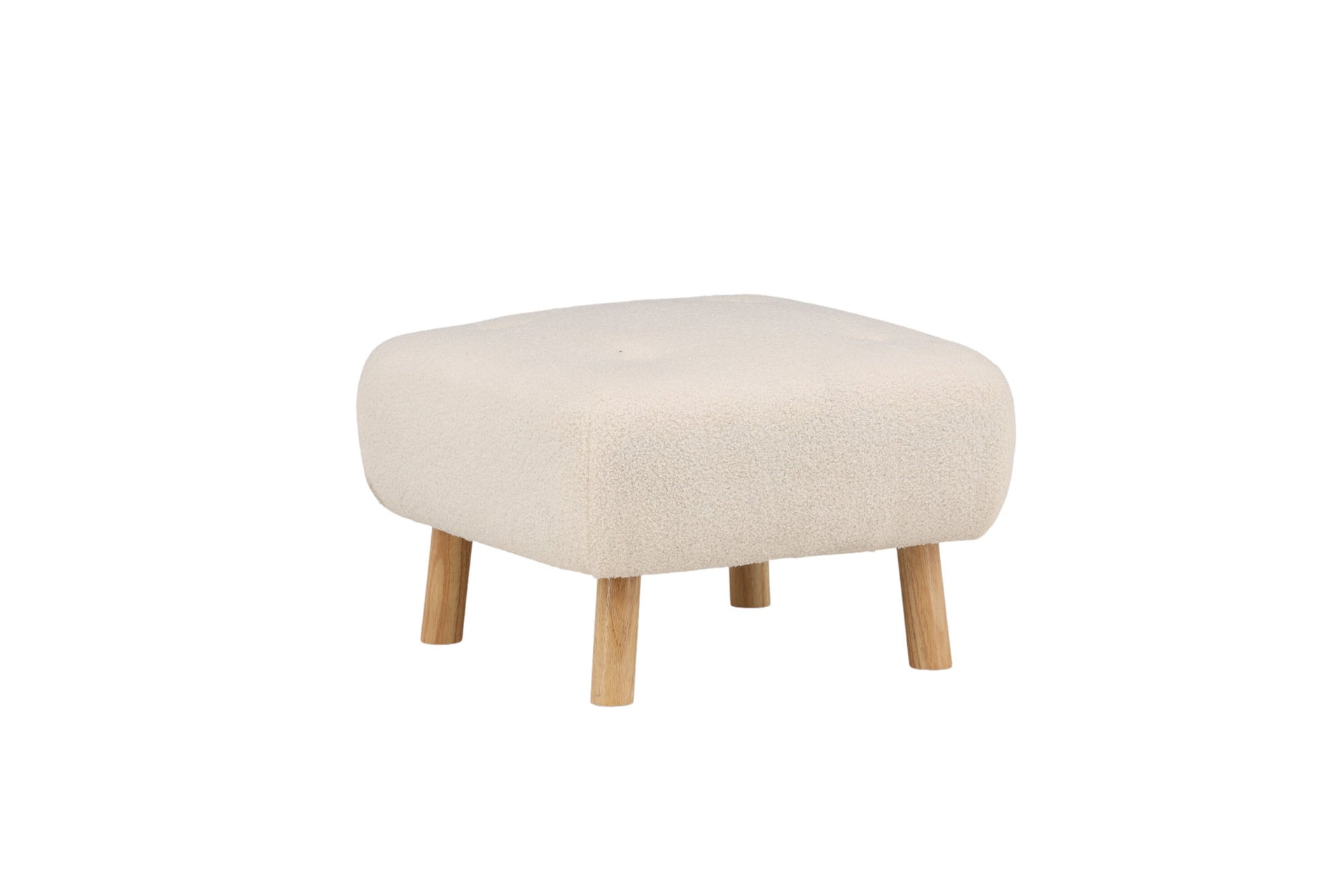 Salina Pouf / Hocker – Weißer Bouclé
