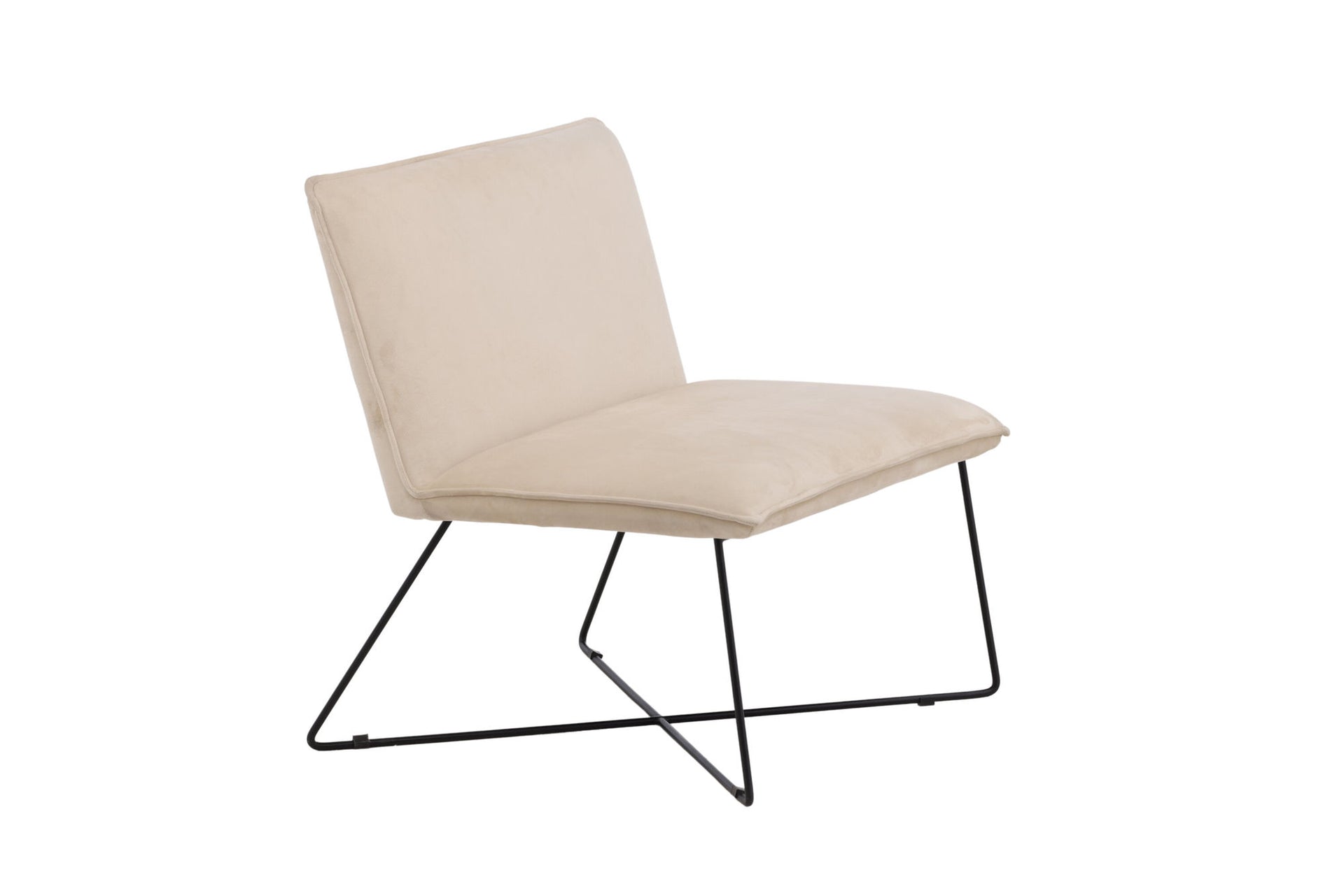 X-Lounge Sessel – Schwarz / Off-White Samt