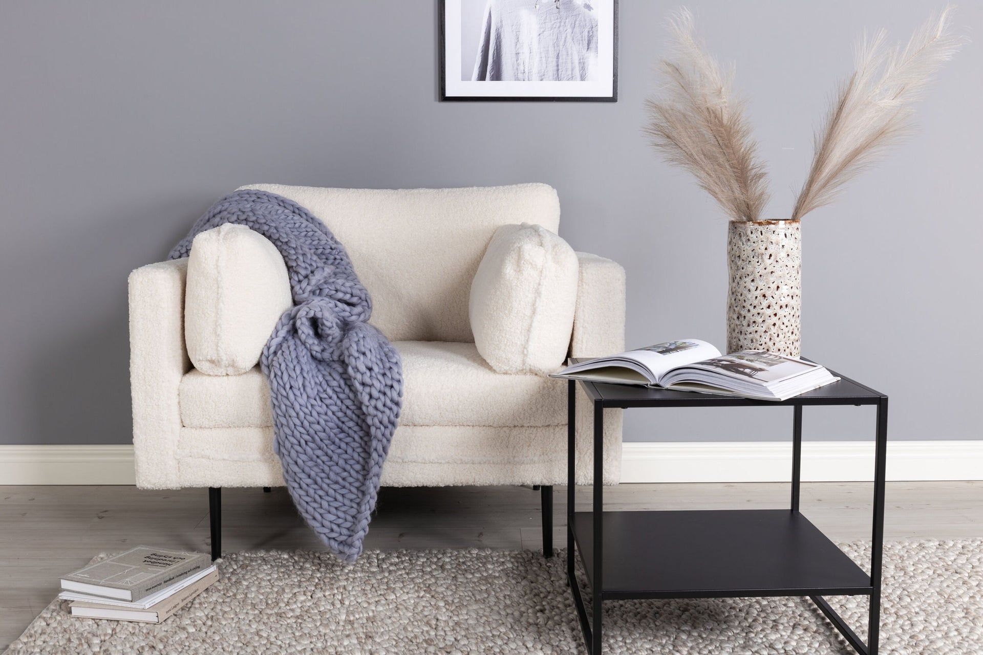 Boom Sessel – Teddy Stoff Cremeweiß