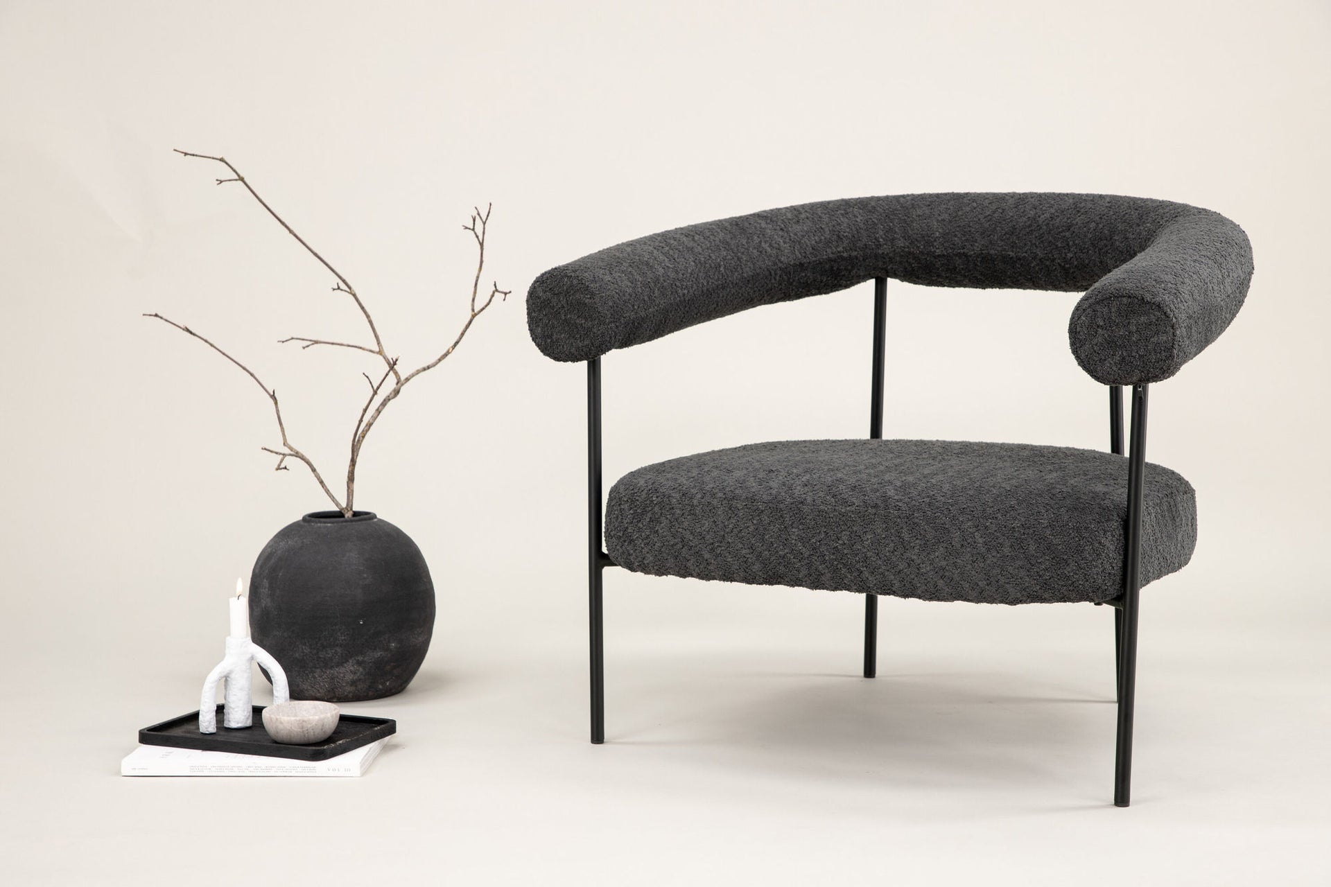 Hökåsen x Josefin Lustig - Arm Chair - Dark Grey Boucle