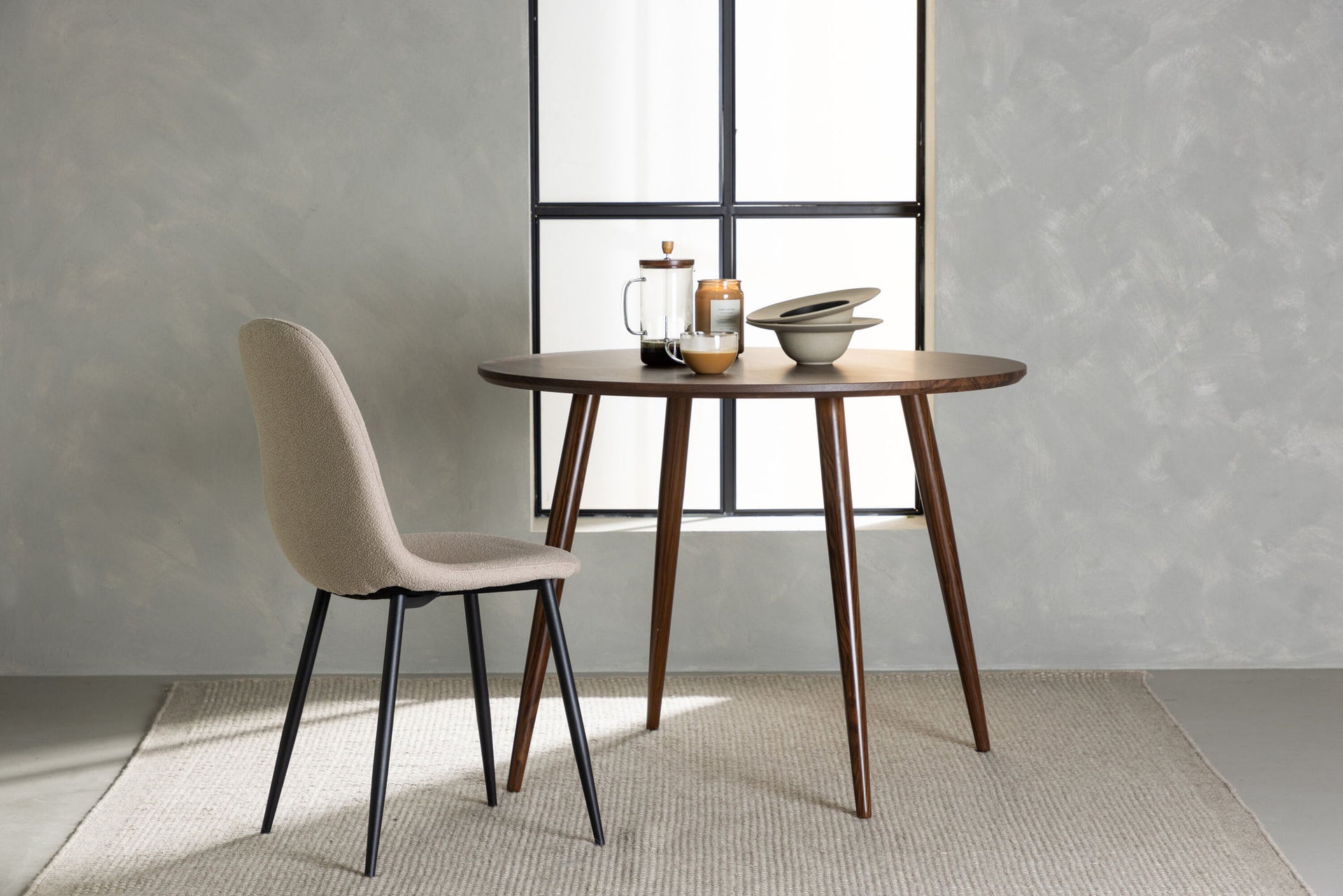 Runder Esstisch Sanford in Dunkelbraun, Ø 100 cm