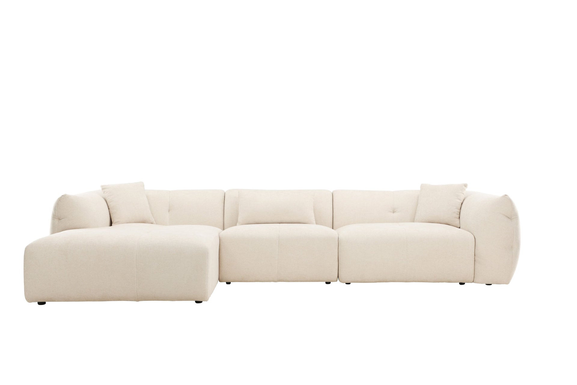 Positano Ecksofa – Beige Stoff / Rechts
