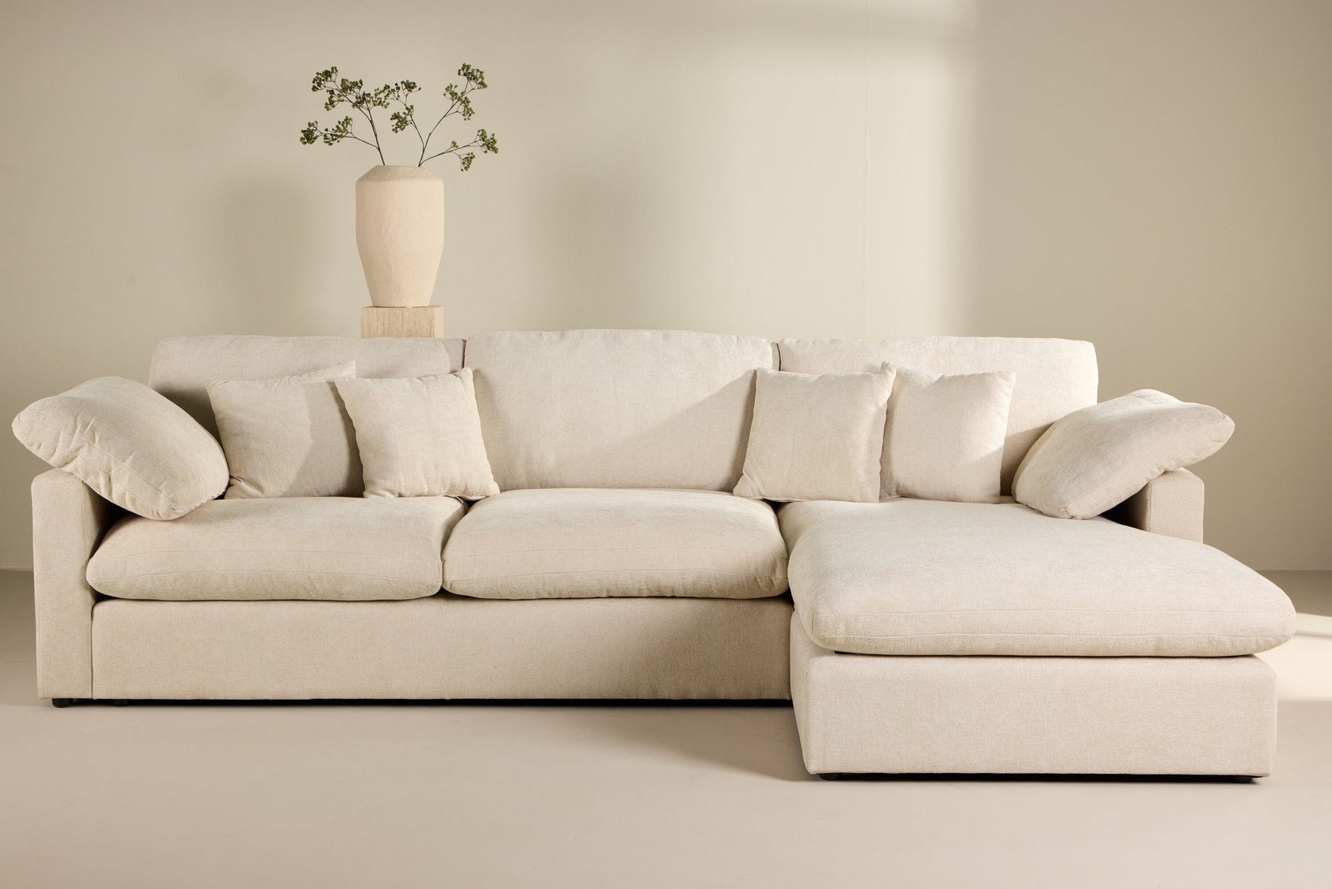 Amalfi Ecksofa – Beige Stoff