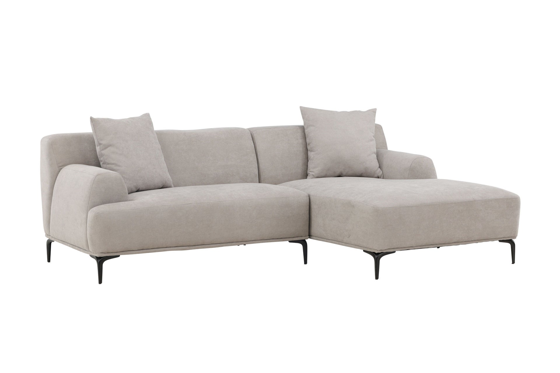 Viskan Sofa – Matt Schwarz / Hellgrauer Stoff