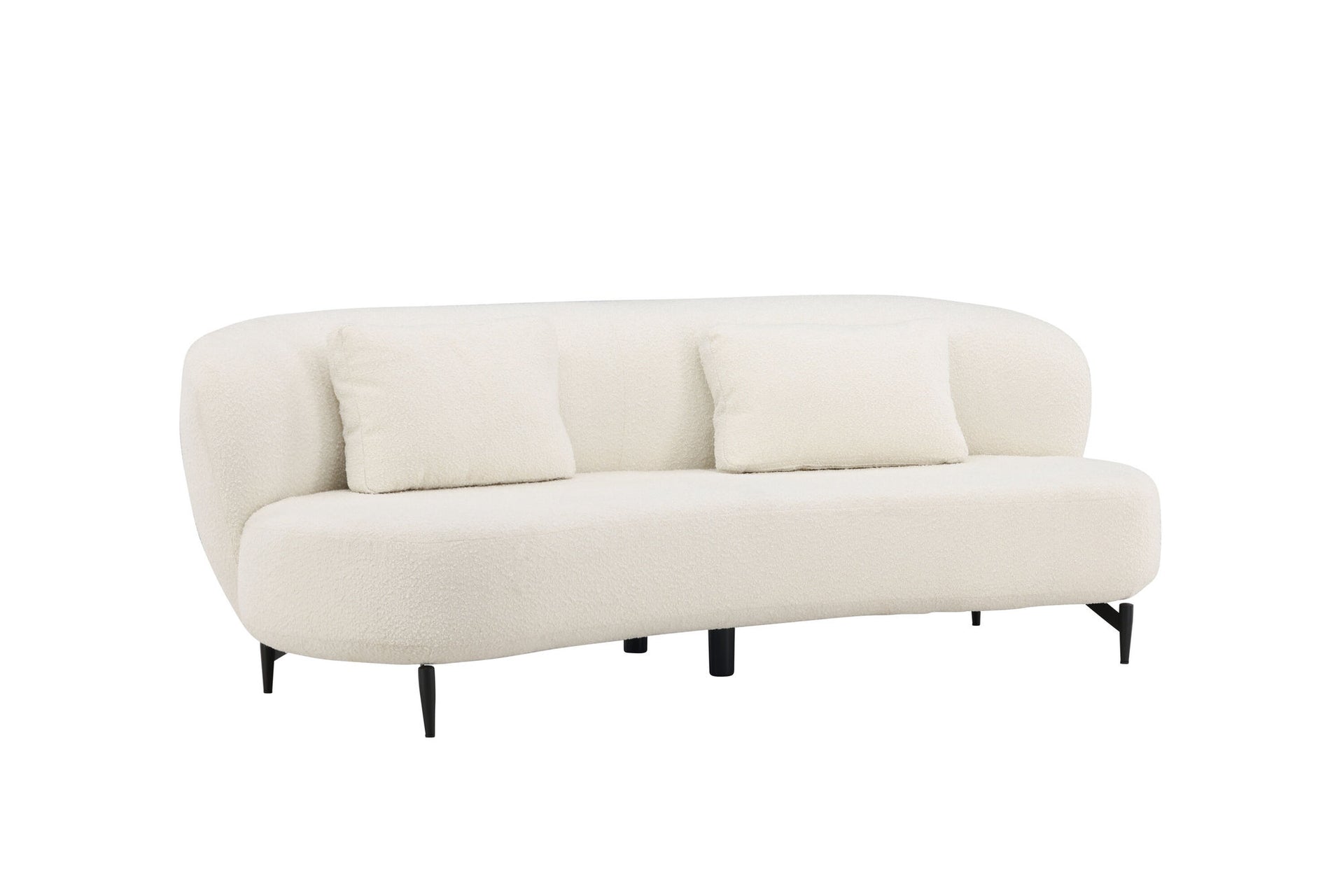 Luna Sofa – Schwarz / Weiß Bouclé