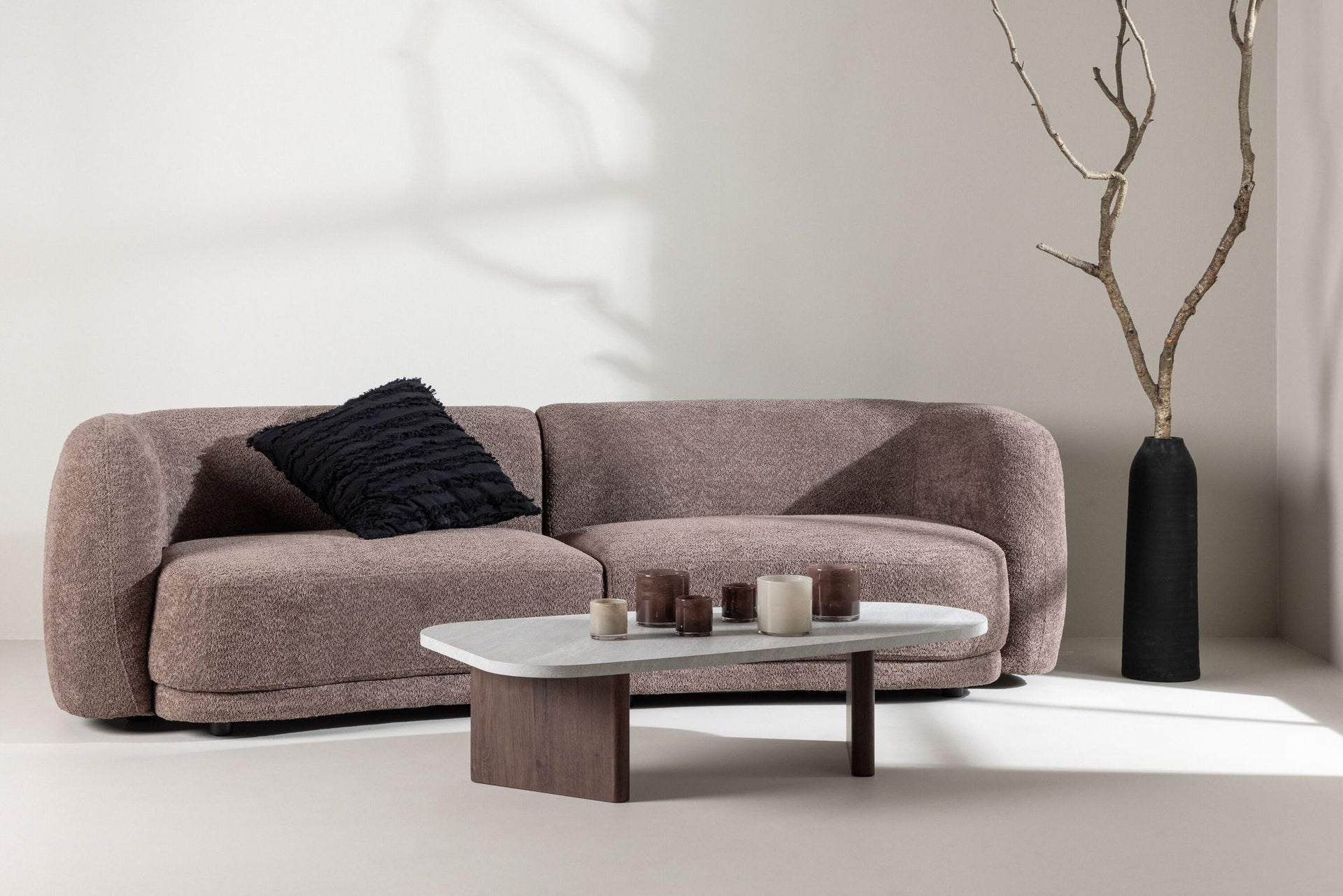 Cielo 3-Sitzer Sofa – Braun Bouclé