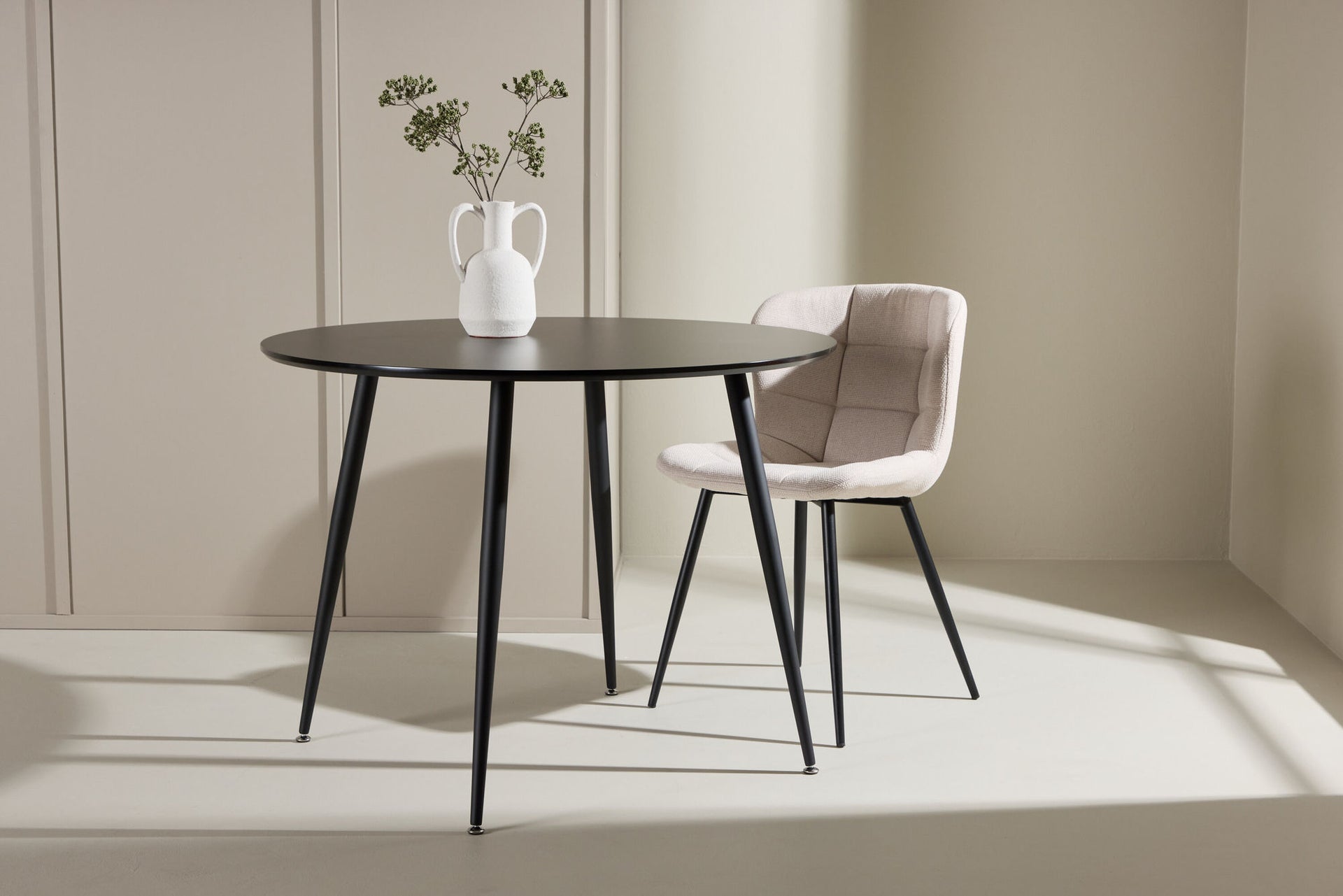 Runder Esstisch Plaza in Schwarz, Ø 100 cm