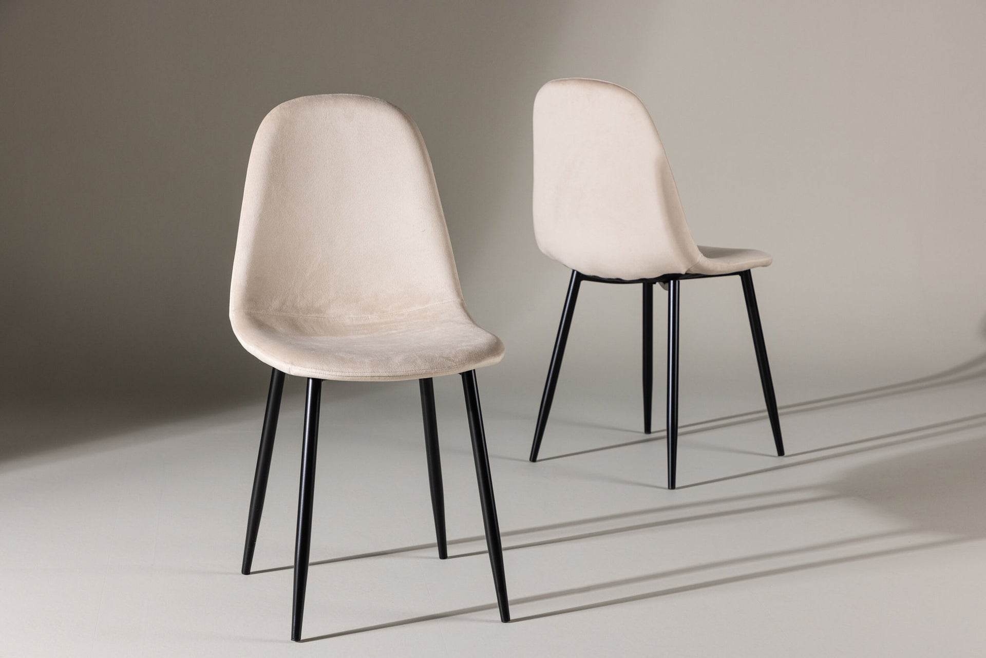 Polar Esszimmerstuhl 2er-Pack – Beiger Samt