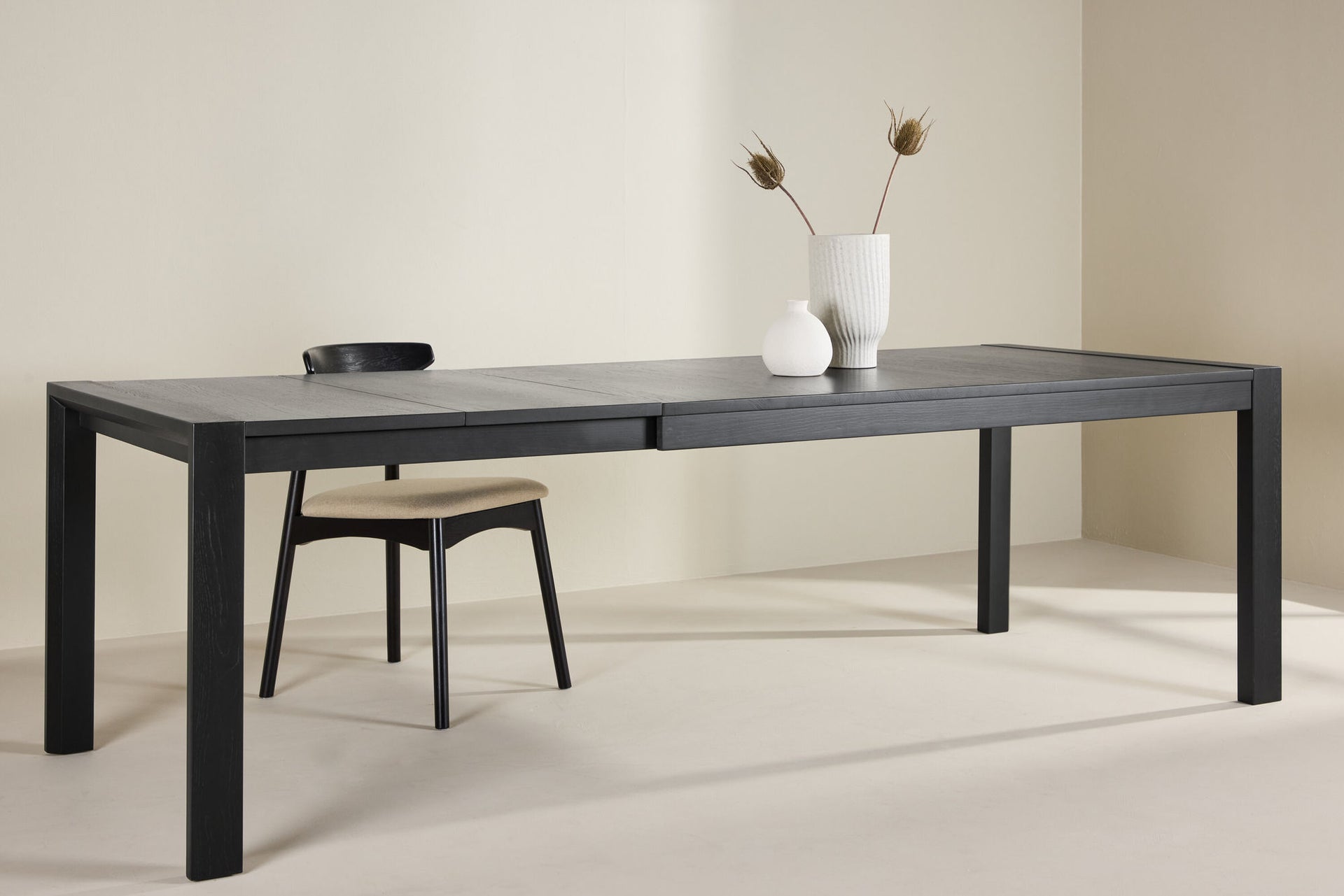 Rechteckiger Esstisch Slider in Schwarz ausziehbar, 170x95 cm