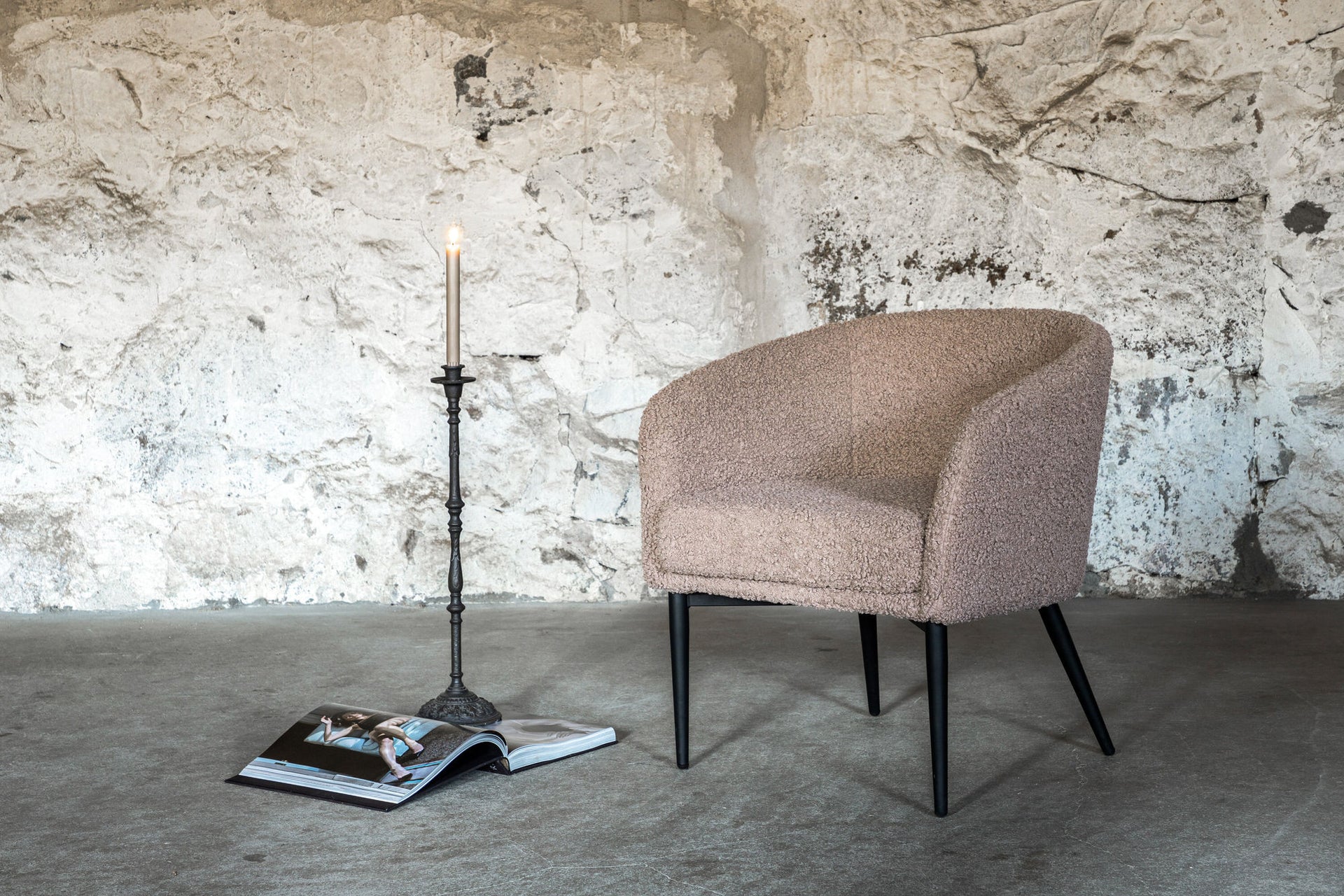 Fluffy Sessel – Schwarz / Braun Teddy