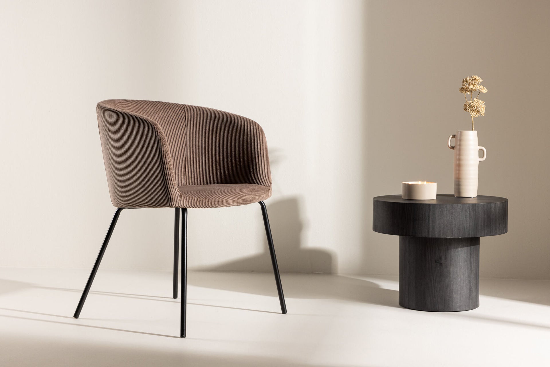 Berit Dining Chair – Schwarz / Braun