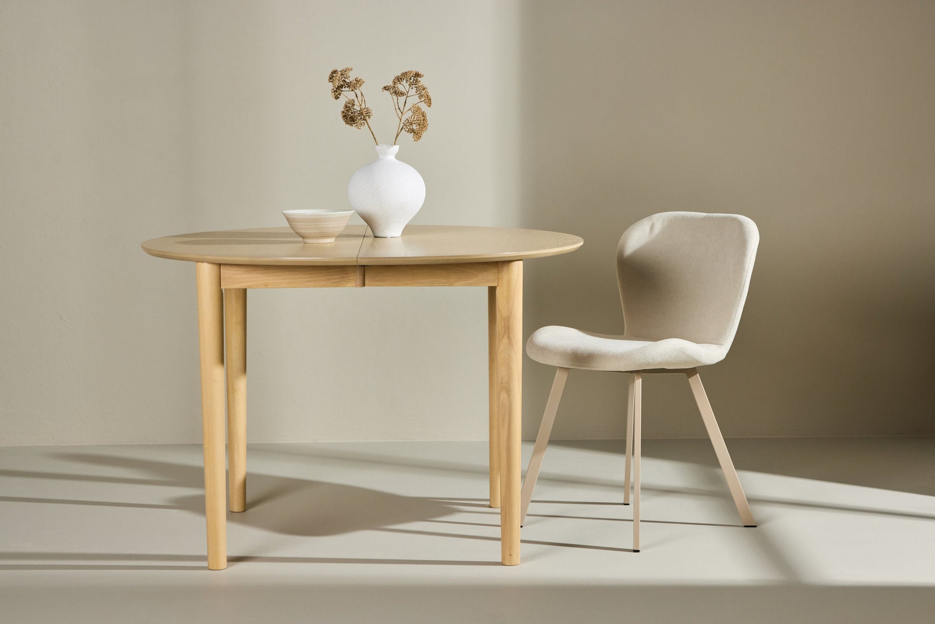 Runder Esstisch Gilda in Weiß veredelt, Ø 110 cm