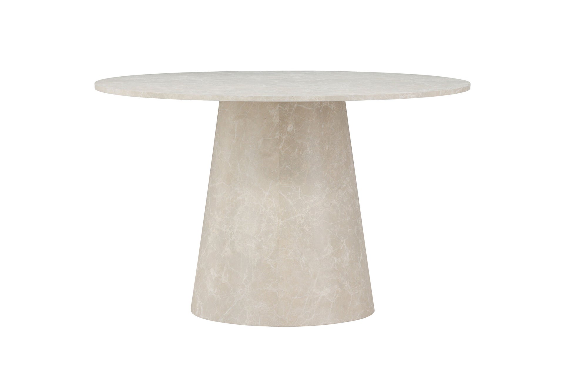 Runder Esstisch Lanzo in Beige Marmoroptik, Ø 120 cm