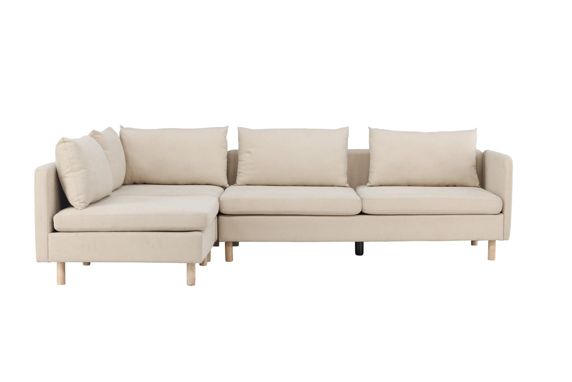 Zero Ecksofa – Woodlook / Beige Stoff