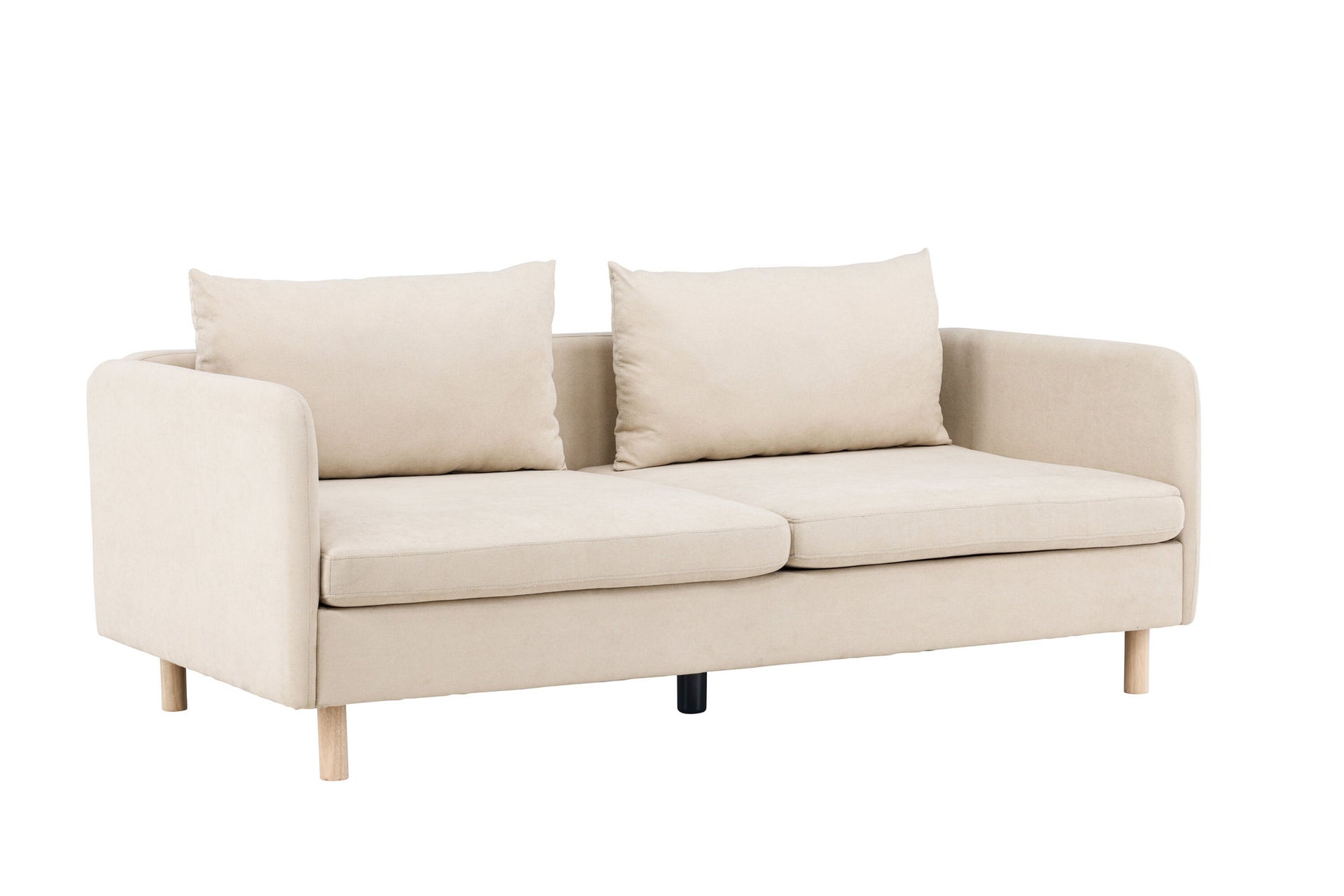 Zero 3-Sitzer Sofa – Holzoptik / Beige Stoff