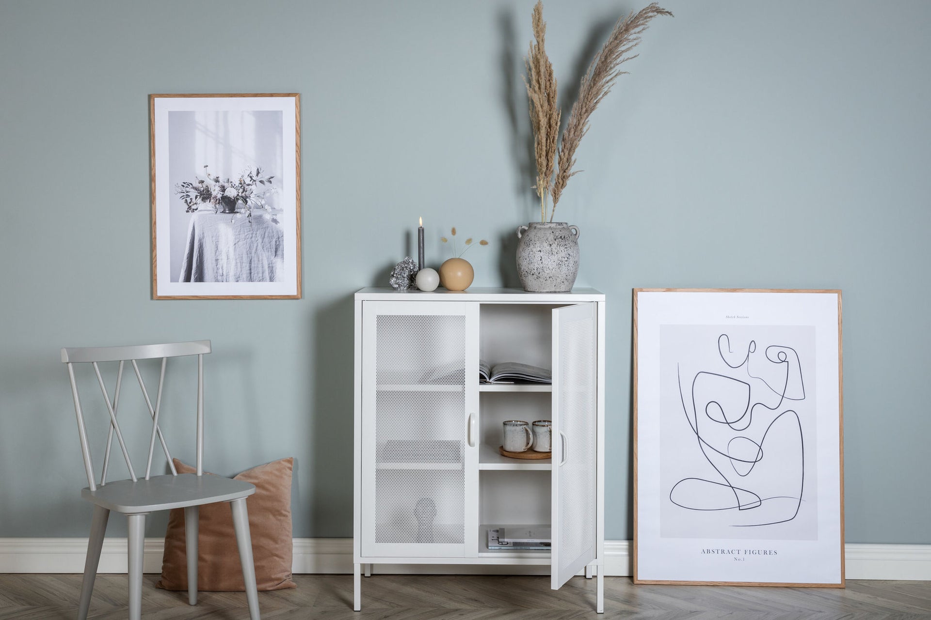 Misha Lowboard mit Gittertüren – Weiß