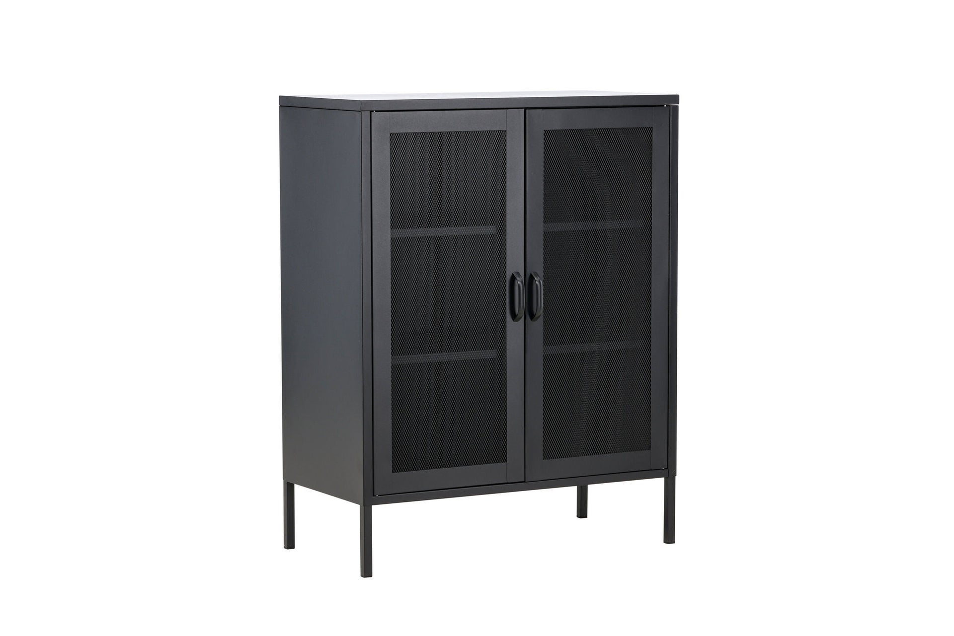 Misha – Lowboard mit Gittertüren – Schwarz