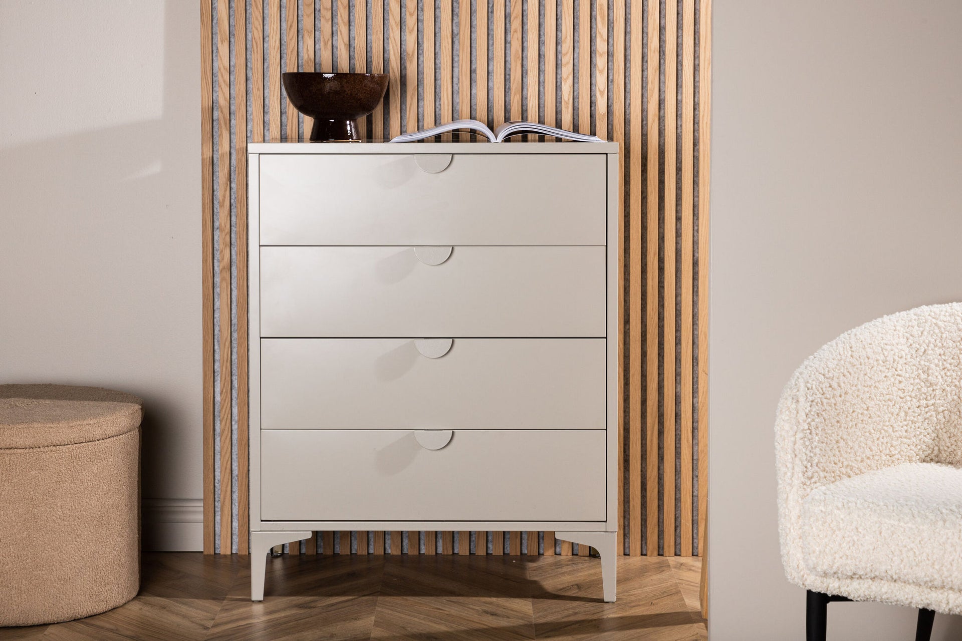 Piring Kommode mit 4 Schubladen – Beige