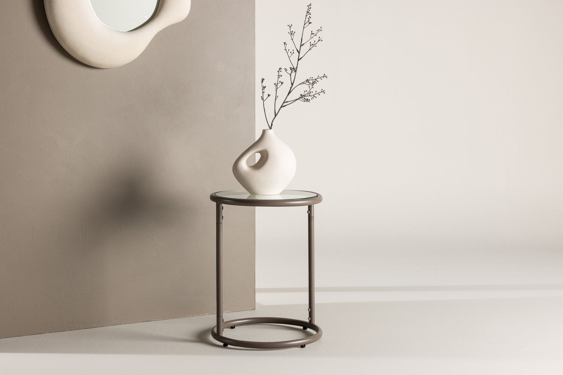 Stavanger Beistelltisch in Braun / Klarglas