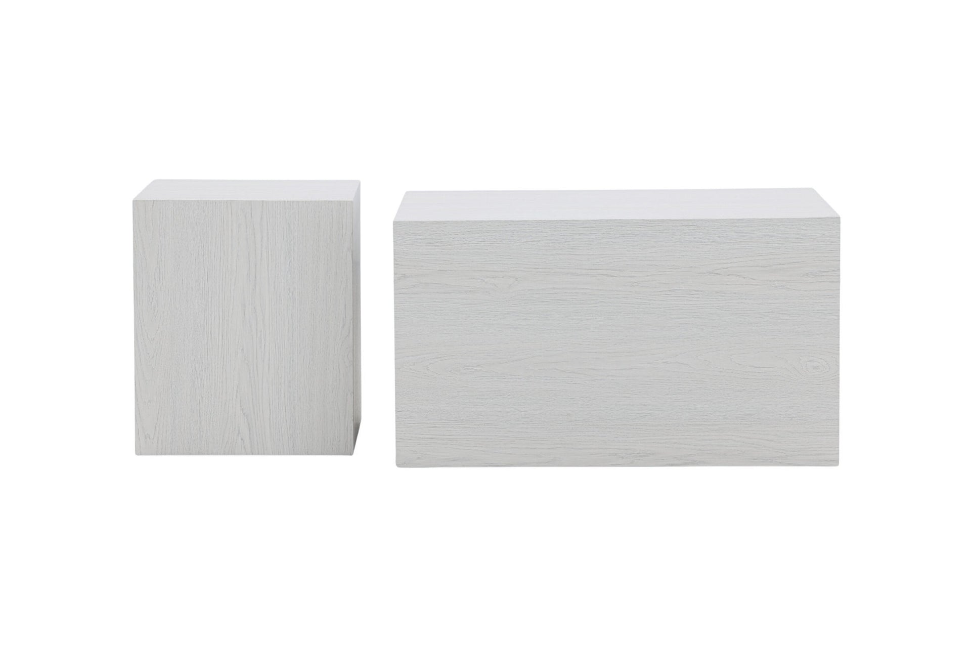 York Couchtisch Hoch & Niedrig in weiß veredelt