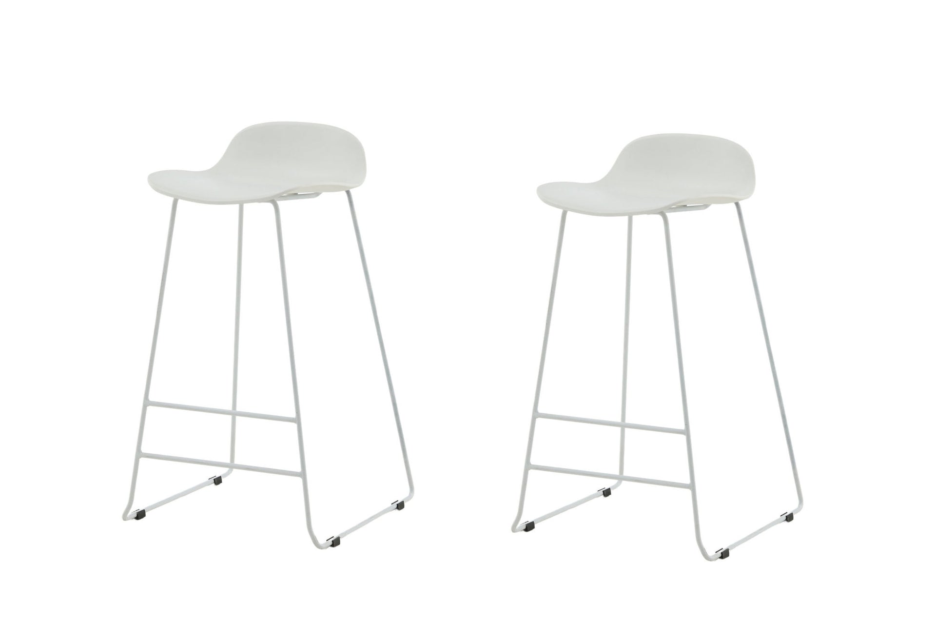 Wave Barhocker 2er-Pack – Weiße Beine / Weißer Kunststoff