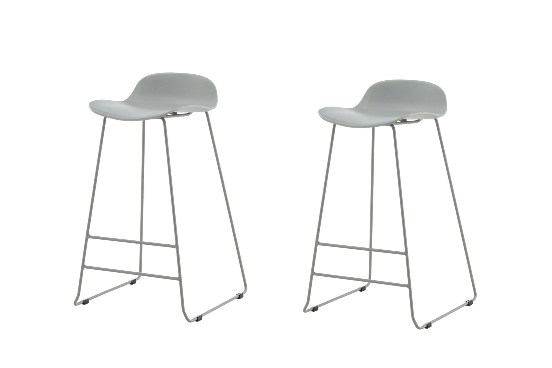 Wave Barhocker 2er-Pack – Graue Beine / Grauer Kunststoff