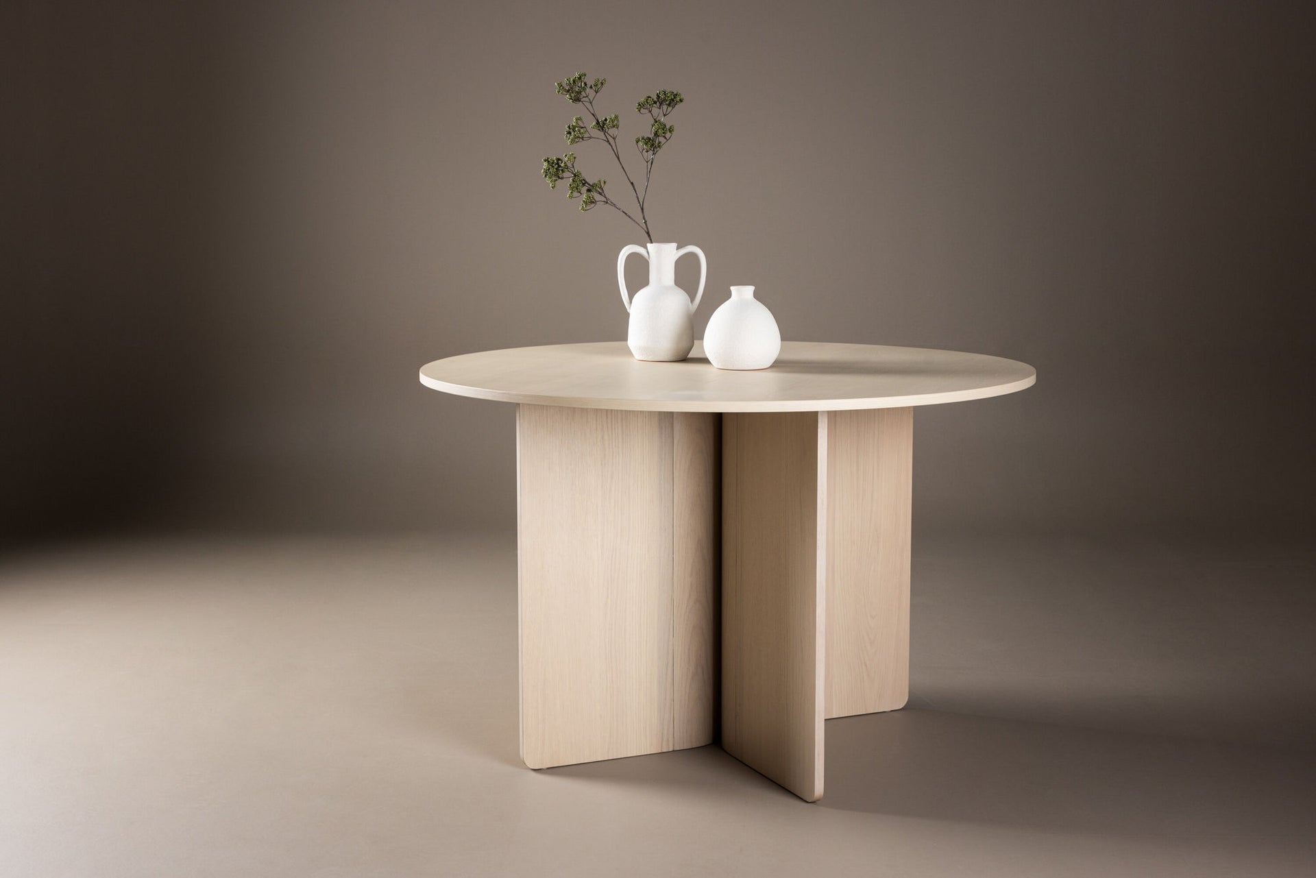 Runder Esstisch Tyresö in Weiß veredelter Optik, Ø 120 cm