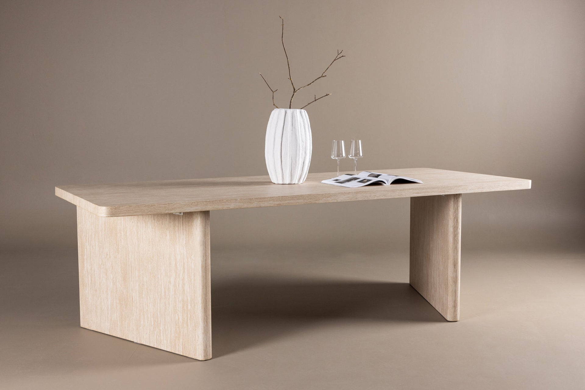 Rechteckiger Esstisch Skagen in Beige, 100x240 cm